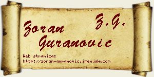 Zoran Guranović vizit kartica